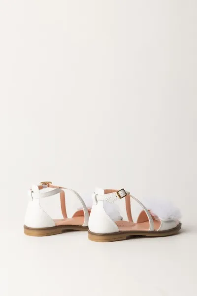 Sandali Flat con tulle WHITE