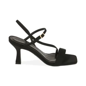 Sandali neri in lycra, tacco 7,5 cm