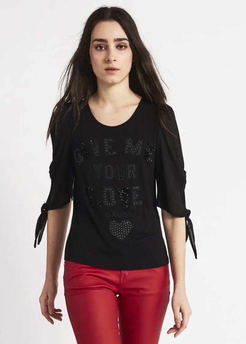 T-shirt con maniche in georgette