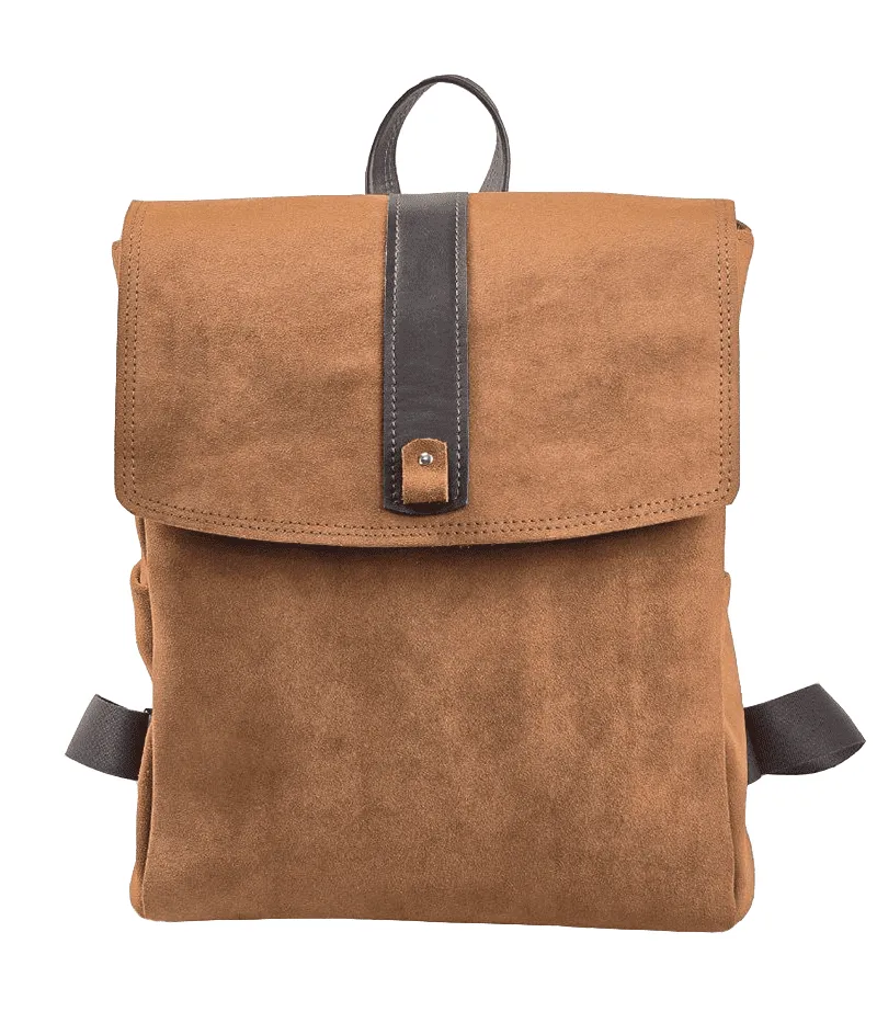 Zaino in suede tabacco - Modello Yokohama